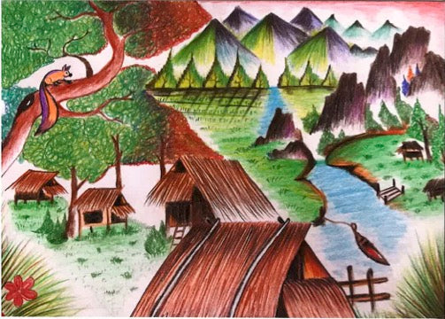 Peaceful Farming Village (Print)
